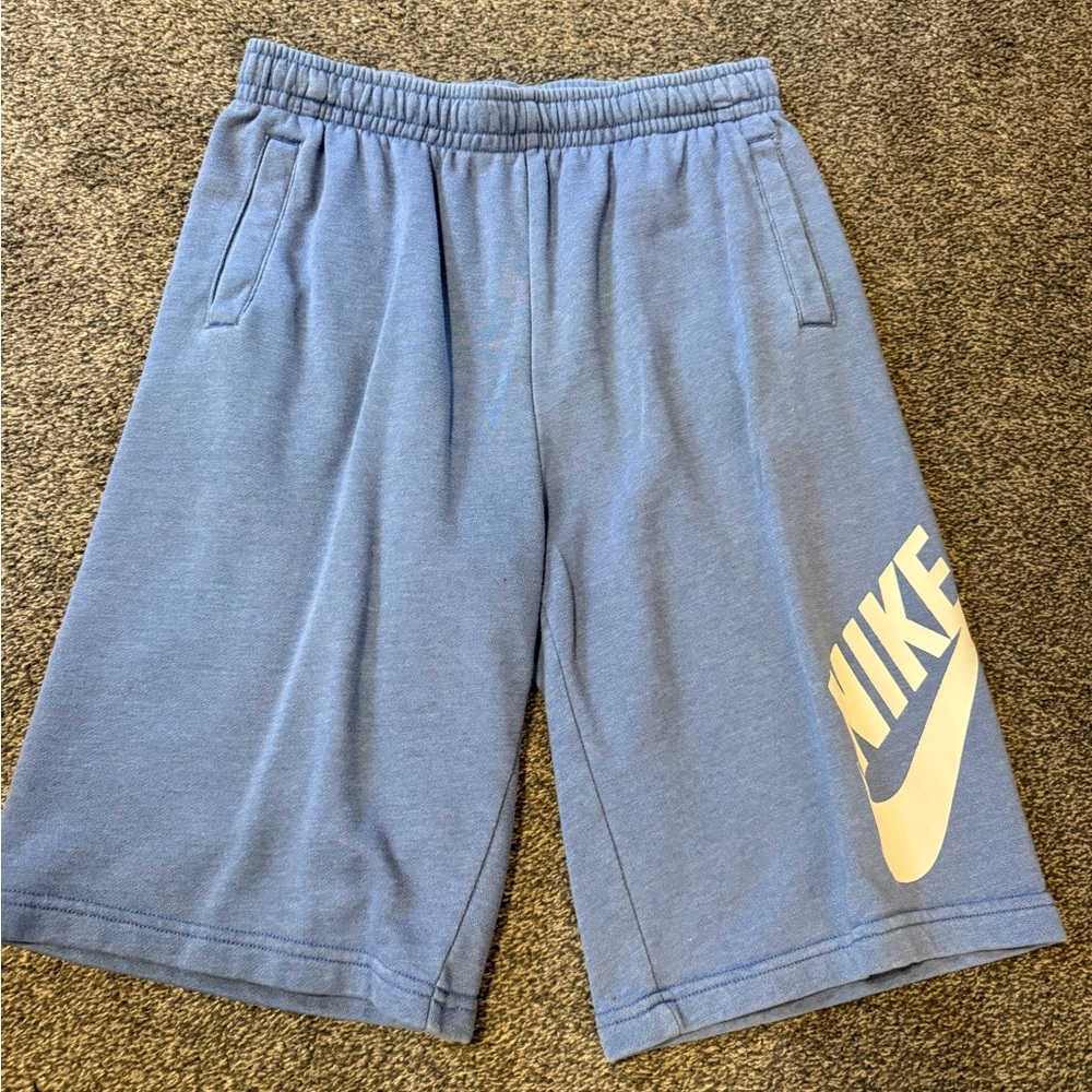 Nike Kids Athletic Shorts in Blue with White Logo